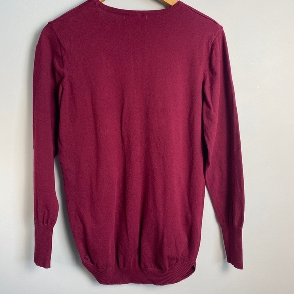 Suzy Shier Burgundy‎ Long Sleeve Crew Neck Tunic Sweater Top Size Large Women's - Picture 5 of 12